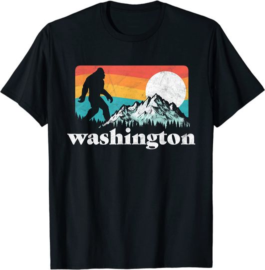State of Washington Pacific Northwest Bigfoot Mountain T Shirt