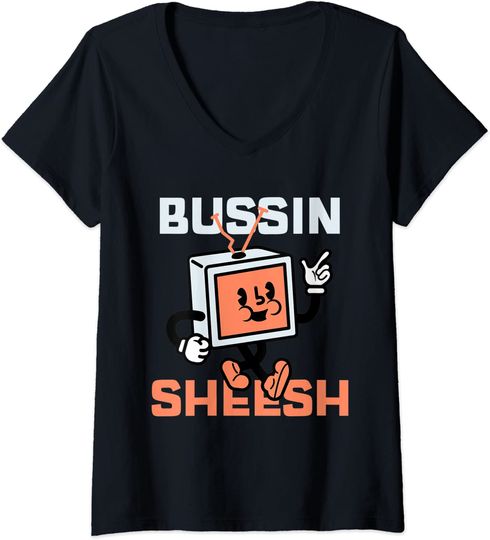 Retro Television Bussin Sheesh V-Neck T-Shirt