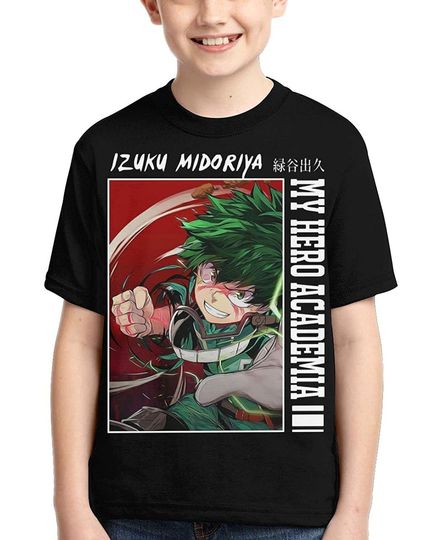 Izuku Midoriya Crew Neck Kids Anime T-Shirt Fashion Tops