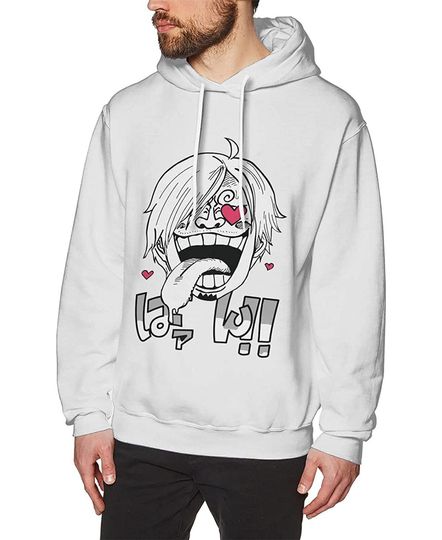 Anime One Piece Sanji Hoodie Mens Cotton Leisure Sweatshirt Long Sleeve Hooded