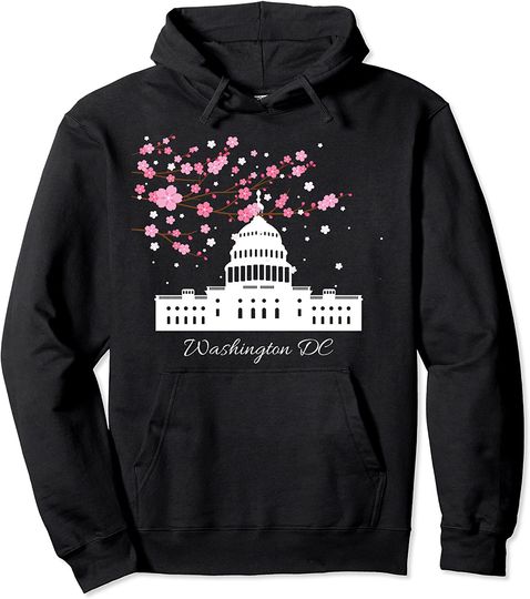 Washington DC Capitol Building Cherry Blossoms Hoodie