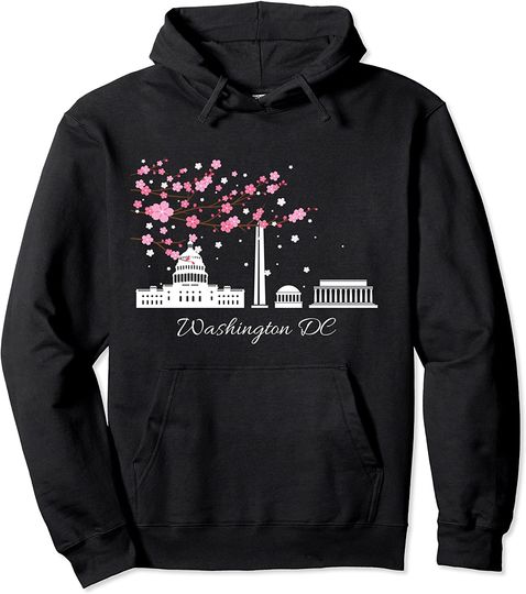 Washington DC Monuments Memorials Cherry Blossoms Hoodie