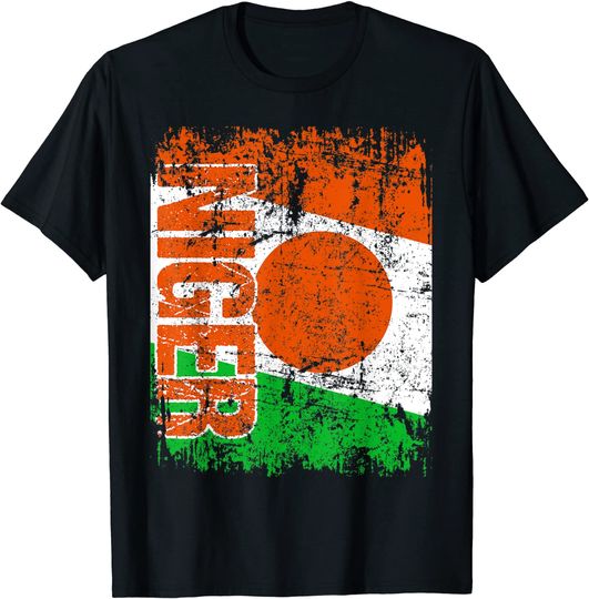 Niger Flag Vintage Distressed T Shirt
