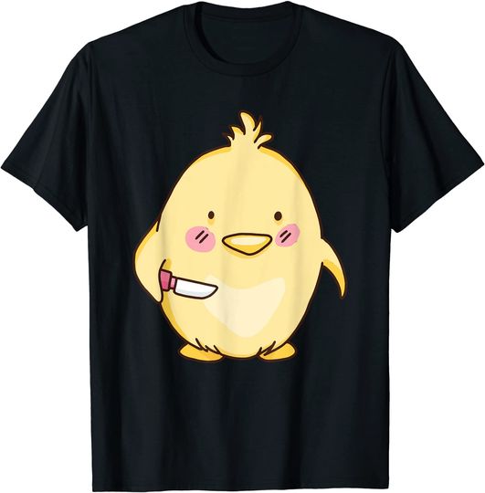 Little Chick With A Knife Chicken Lover Gift T-Shirt