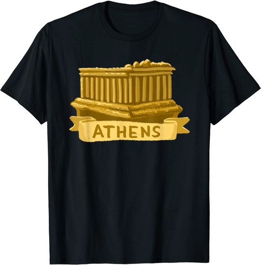 Athens Greece Acropolis Parthenon Gold T Shirt
