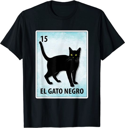 El Gato Negro Mexican Black Cat Cards T-Shirt
