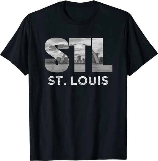 Downtown St Louis Missouri Skyline Art Gateway Arch T Shirt