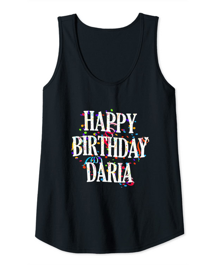 Happy Birthday Daria First Name Girls Colorful Bday Tank Top