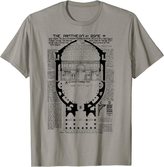 Architect Architecture Gift Vintage Pantheon Rome Italy T-Shirt