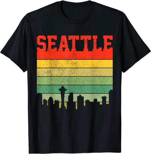 Seattle Skyline Vintage Washington Space Needle T Shirt