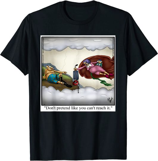 Funny Michelangelo Sistine Chapel Painting Cartoon Humor T-Shirt