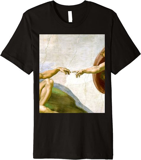 Creation of Adam Painting by Michelangelo Sistine Chapel  T-Shirt