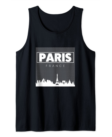Cool Paris France Tees - Paris Eiffel Tower Abstract Skyline Tank Top