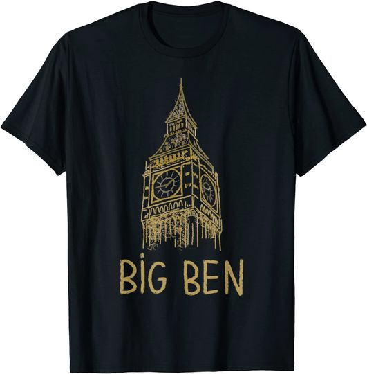 Big Ben London Unique Hand Drawn Art T-Shirt