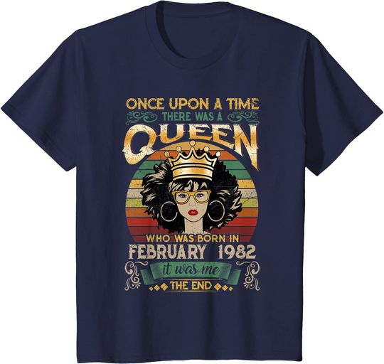 39 Years Birthday Girls 39th Birthday Queen February 1982 T-Shirt