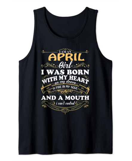 A Queen Was Born In April Birthday For Women Girl Tank Top