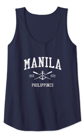 Manila Vintage Crossed Oars & Boat Anchor Tank Top