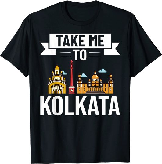 Kolkata India City Skyline Map Travel T-Shirt