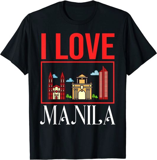 Manila Philippines City Skyline Map Travel T-Shirt