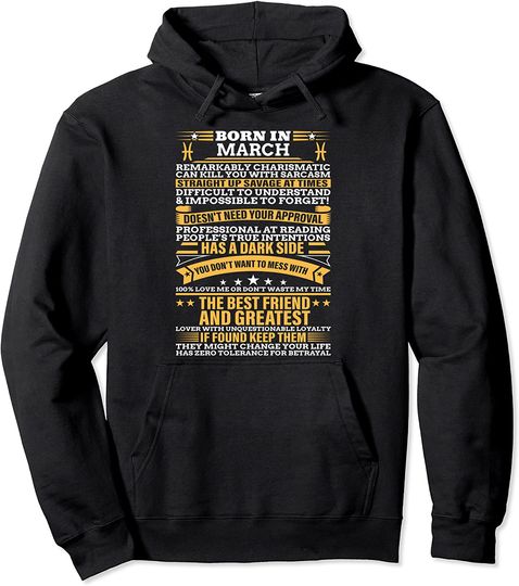 March Birthday Pullover Hoodie