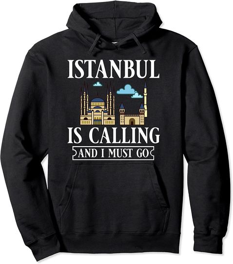 Istanbul Turkey City Skyline Map Travel Pullover Hoodie