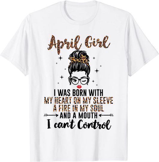 Leopard Messy Bun April Girl T-Shirt