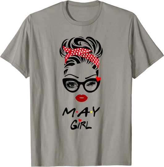 May Girl Wink Eye Woman Face T-Shirt