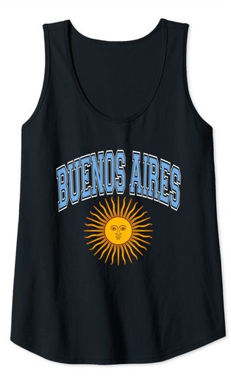Buenos Aires Argentina Sun of May Varsity Light Blue Tank Top