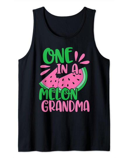 One In A Melon Grandma Watermelon Pink Grandmother Tank Top