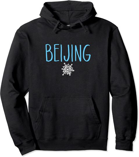 Beijing China Snowflake Drawing Light Blue Pullover Hoodie