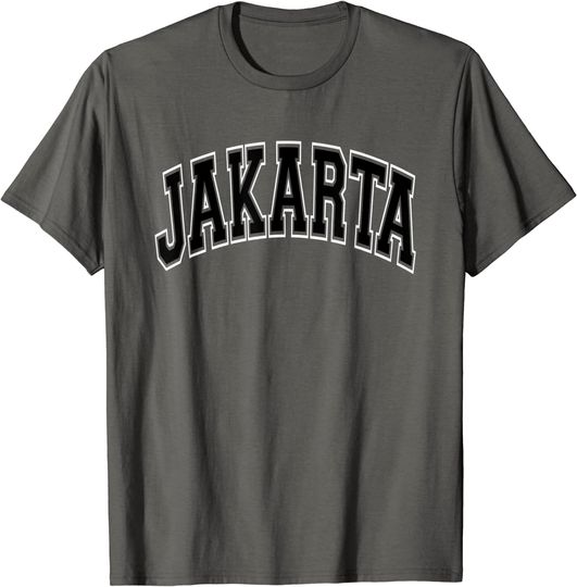 Jakarta Indonesia Varsity Style Black Text T Shirt