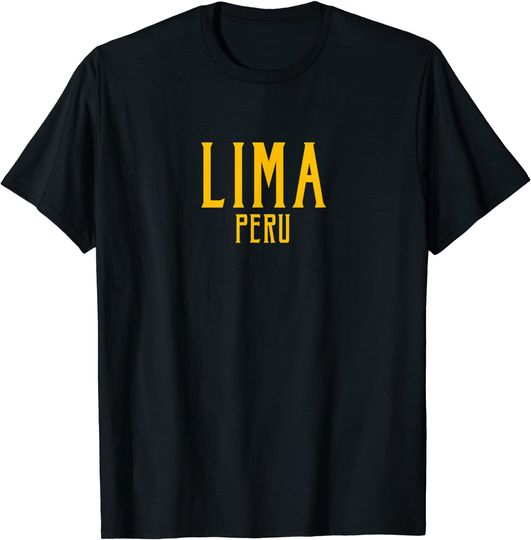 Lima Peru Vintage Text Amber T Shirt