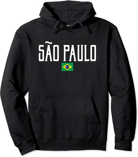 Sao Paulo Brazil Flag Pullover Hoodie