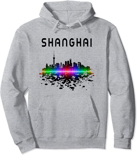 Shanghai City China Splash Souvenir Pullover Hoodie