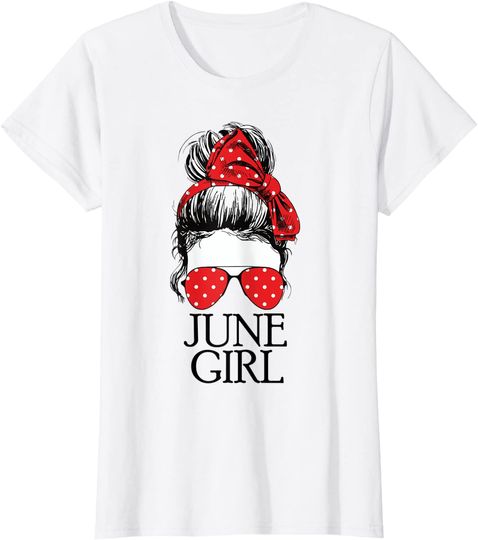 June Girl Bandana Sunglass Woman Face T-Shirt