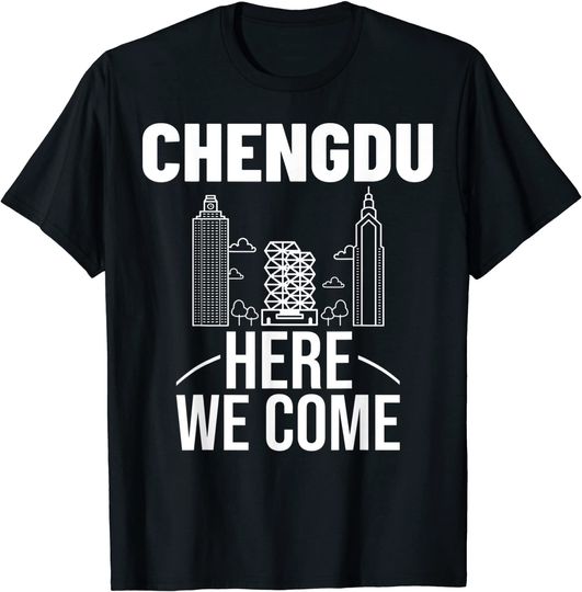 Chengdu China City Trip Skyline Map Travel T Shirt