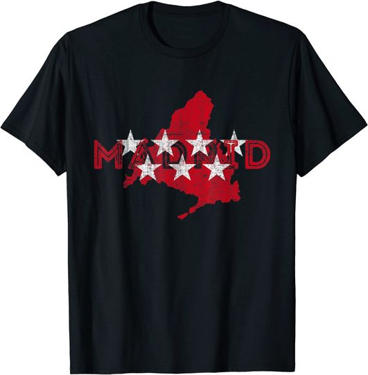 Madrilenian Map and Flag - Community of Madrid Spain T-Shirt