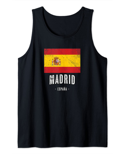 Madrid Spain | ES Flag, City Top - Bandera Espa&ola Ropa - Tank Top