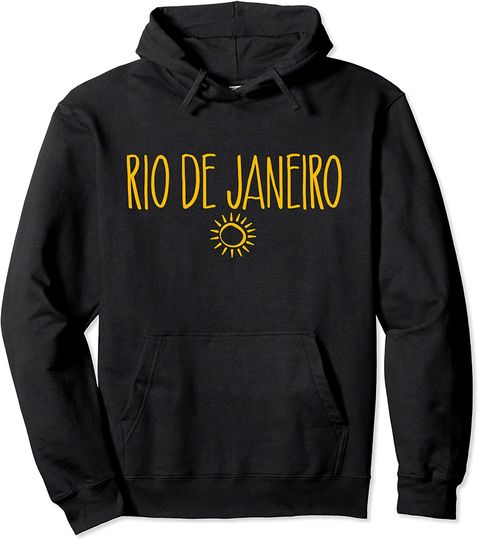 Rio de Janeiro Brazil Sun Drawing Pullover Hoodie