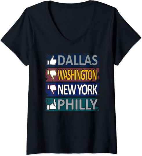 Football Fan of Dallas City V-Neck T-Shirt