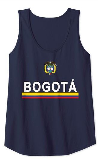 Sporty Flag and Emblem for Colombian CIty of Bogota Tank Top