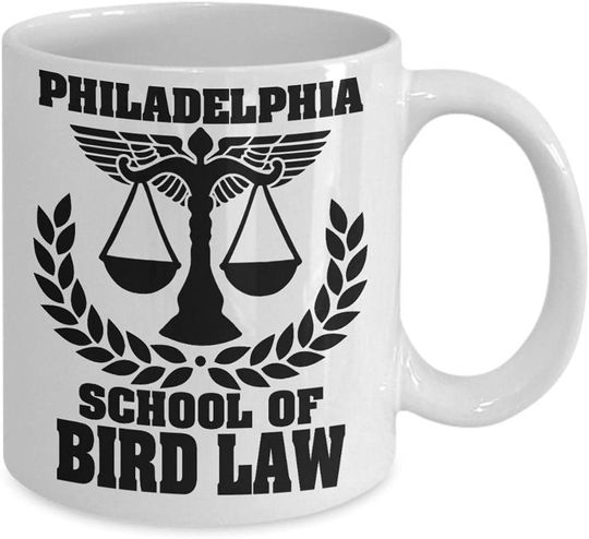 Mug philadelphia school of bird law white coffee cup