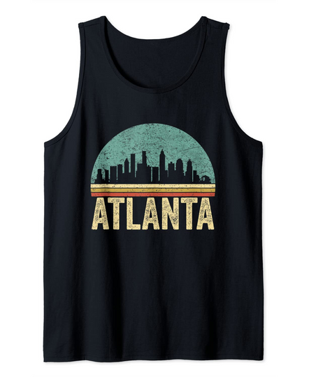 Retro Vintage Atlanta Skyline Souvenir Cityline Tank Top