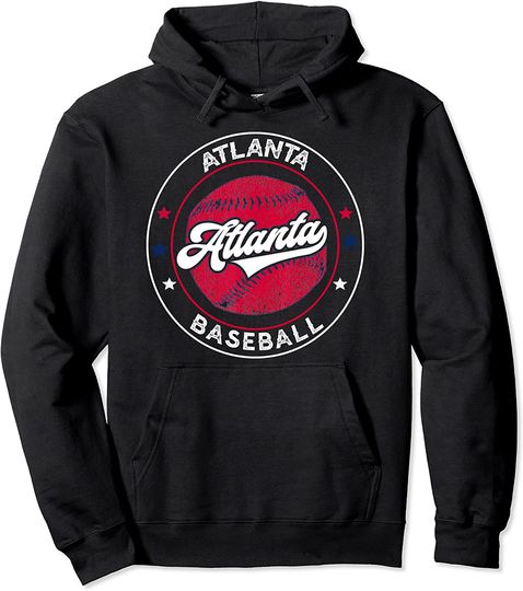 Atlanta Baseball ATL Distressed Game Day Brave Vintage Fan Pullover Hoodie
