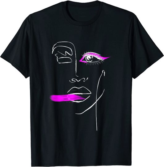 Stylish Abstract Woman Face Makeup Lovers Stylists Gift T-Shirt