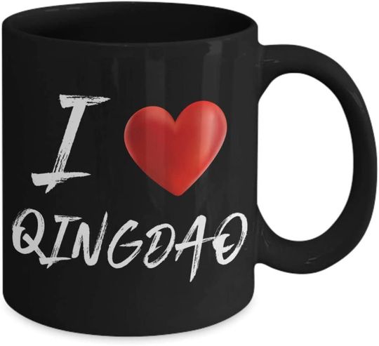 I Heart Love QINGDAO Tourist Souvenir Coffee Mug