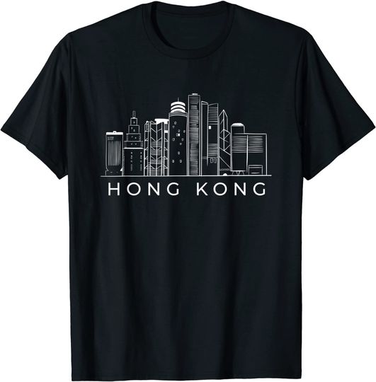 Hong Kong China Skyline Asian City Chinese Cityscape T Shirt