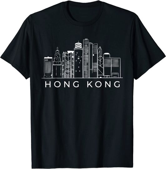 Hong Kong Skyline China Chinese Souvenir T Shirt