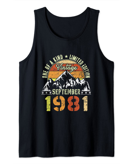 40th Vintage Birthday For Men and Women September 1981 Tank Top
