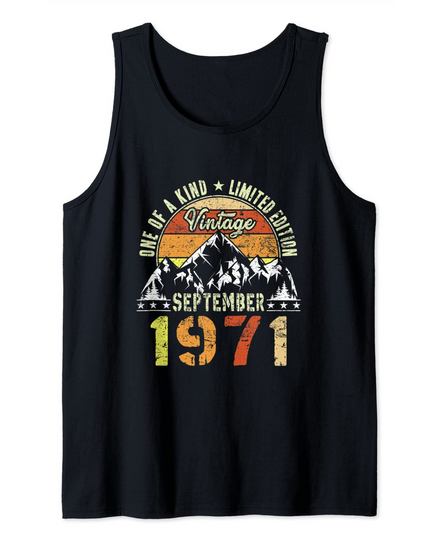 50th Vintage Birthday For Men and Women September 1971 Tank Top